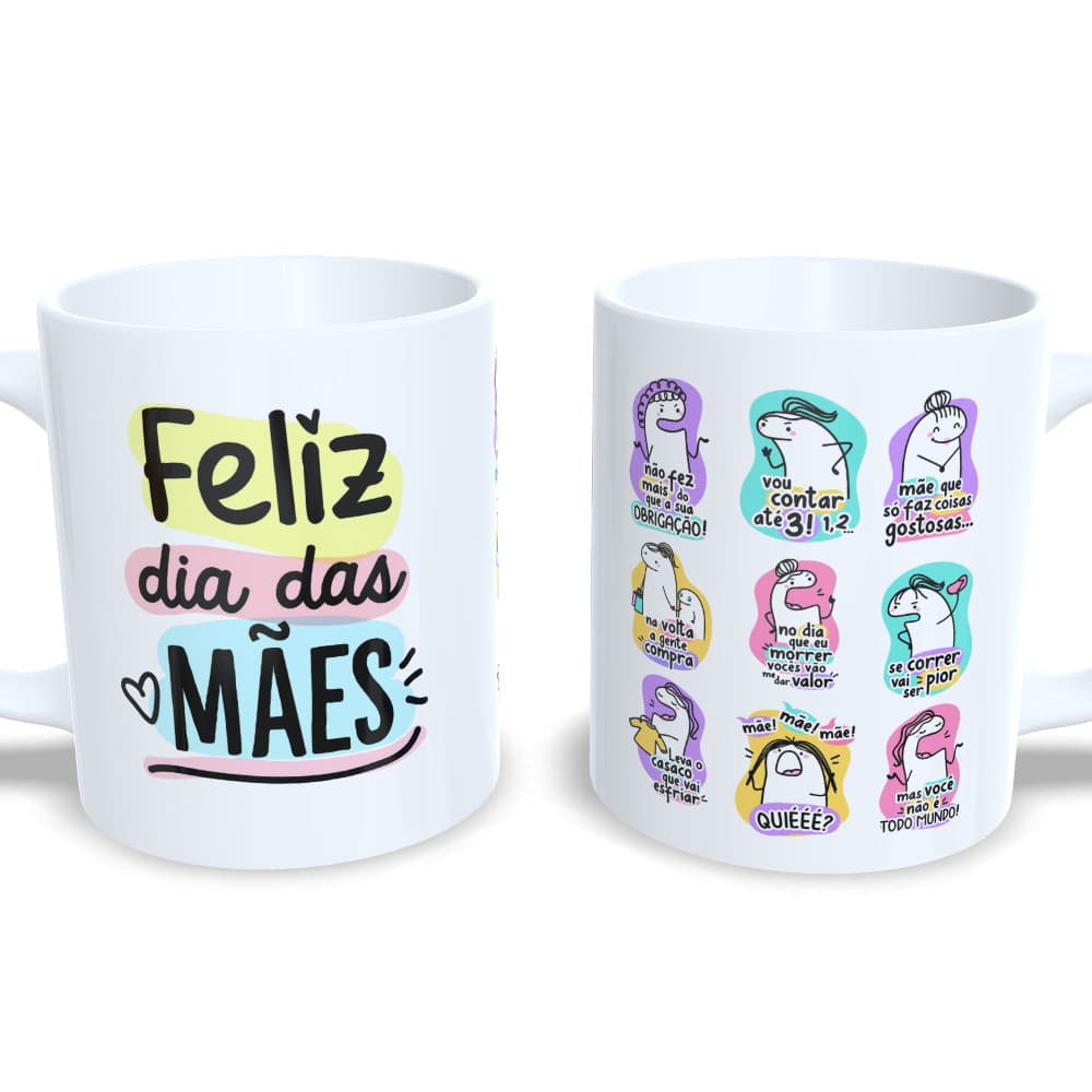 Caneca Personalizada Feliz dia das Mães Frases de Mãe