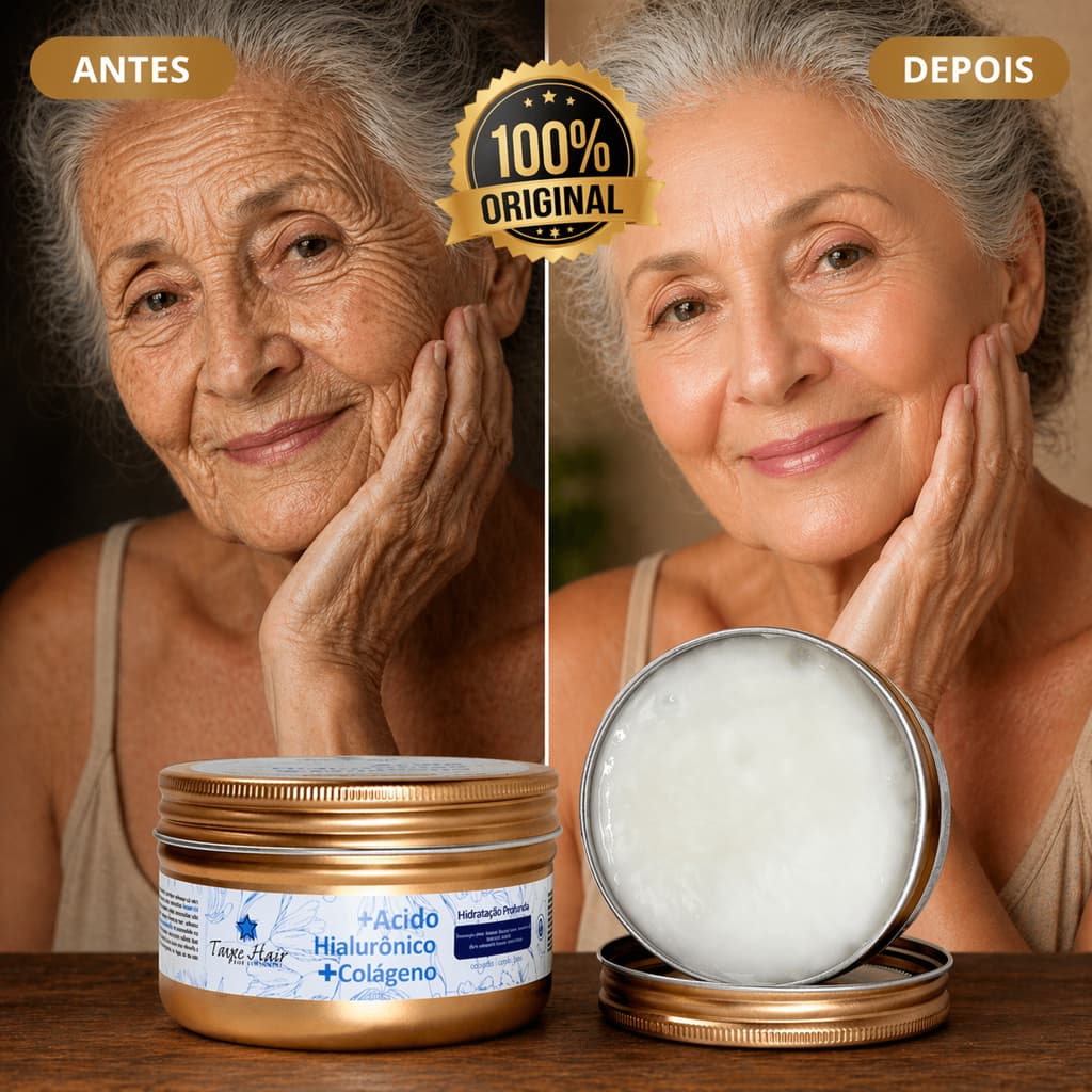 Creme acido hialuronico com colageno redução de linhas de expressão antirugas hidratação profunda