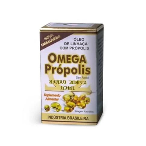 Ômega Própolis Apis Brasil Capsulas Óleo de Linhaça Ômega 3 Vegetal Sem Peixe Alérgicos Imunidade