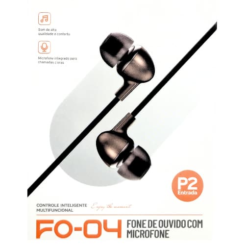 Fone de Ouvido Intra-Auricular com Microfone FO-04 Pmcell