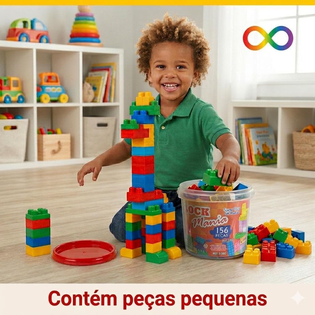 Bloco De Montar Infantil 156 Peças Educativo Didático Criativo Indicado Crianças Maiores De 3 Anos Presente Brinquedo