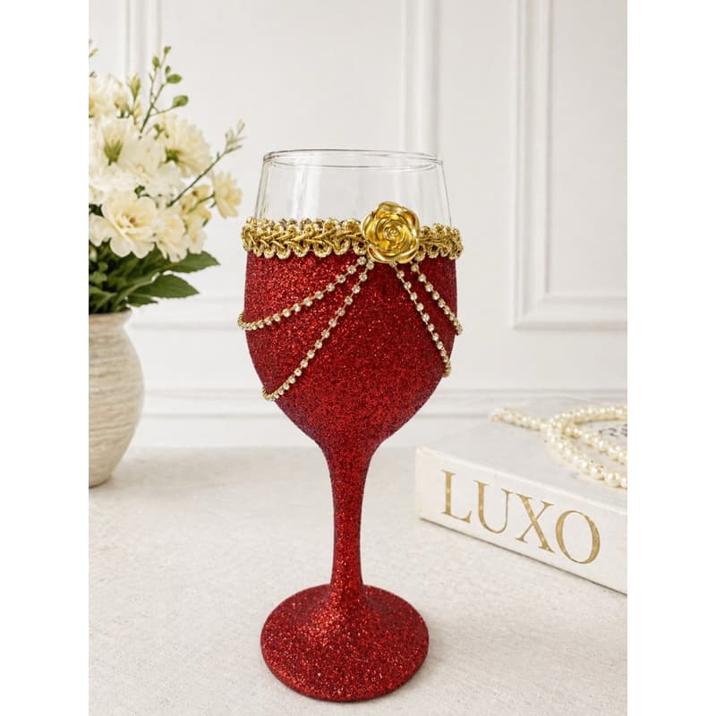 Taça Decorada Pombogira Luxo  com Glitter e Strass | Taça Ritualística Umbanda | Presente Espiritual Exclusiv