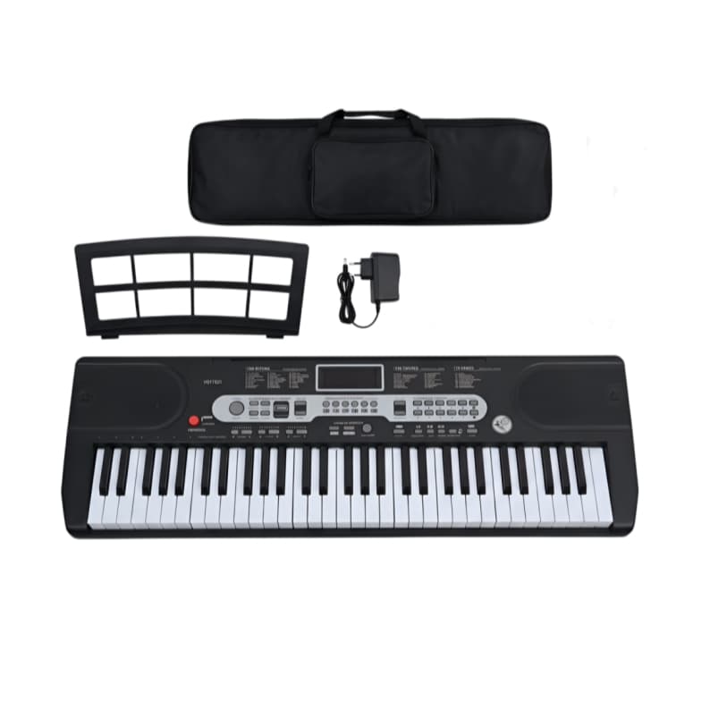 Piano de 61 teclas para iniciantes, piano elétrico sensível ao toque para iniciantes, teclado portátil, com suporte para