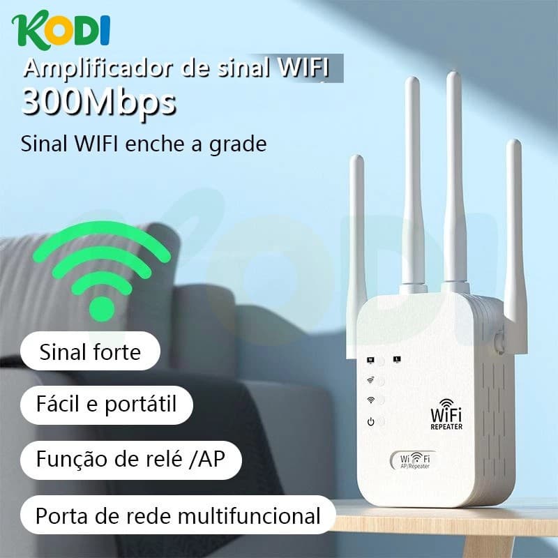 Repetidor WiFi 1200Mbps G8 Bivolt - Amplificador de Sinal Ultra Rápido com 4 Antenas -G8