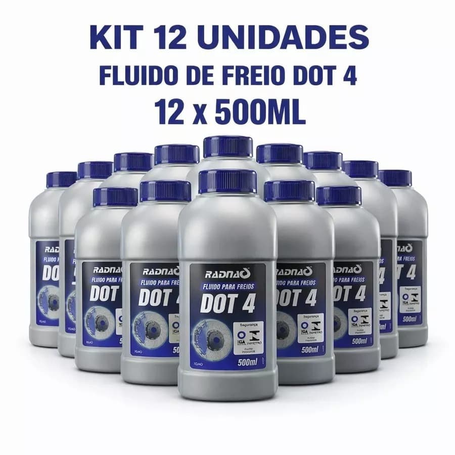 Fluído de Freio Dot4 Radnaq 500ml - 12 Unidades