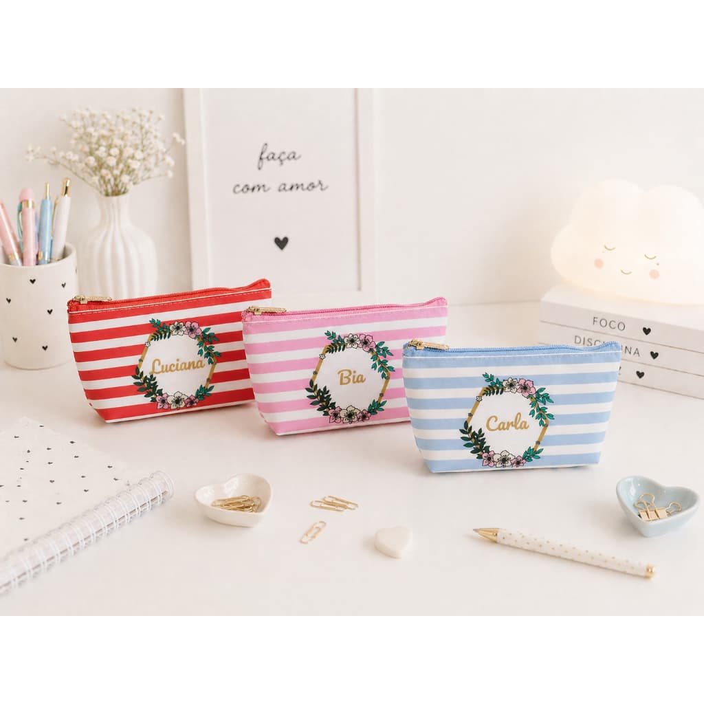 Necessaire Personalizada com Nome l Porta Maquiagem Feminina