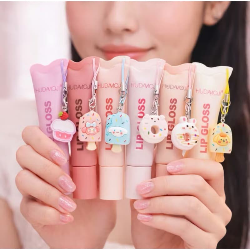 Lip Gloss Chaveiro Hudamoji Esmalte Labial, Hidratante, Suaviza Linhas, Nutre os Lábios. Charme em 6 Cores. Hot Sale