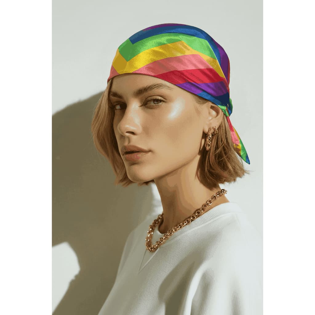 | Bandana Orgulho ! LGBTQ+ em Cetim 50 cm x 50 cm