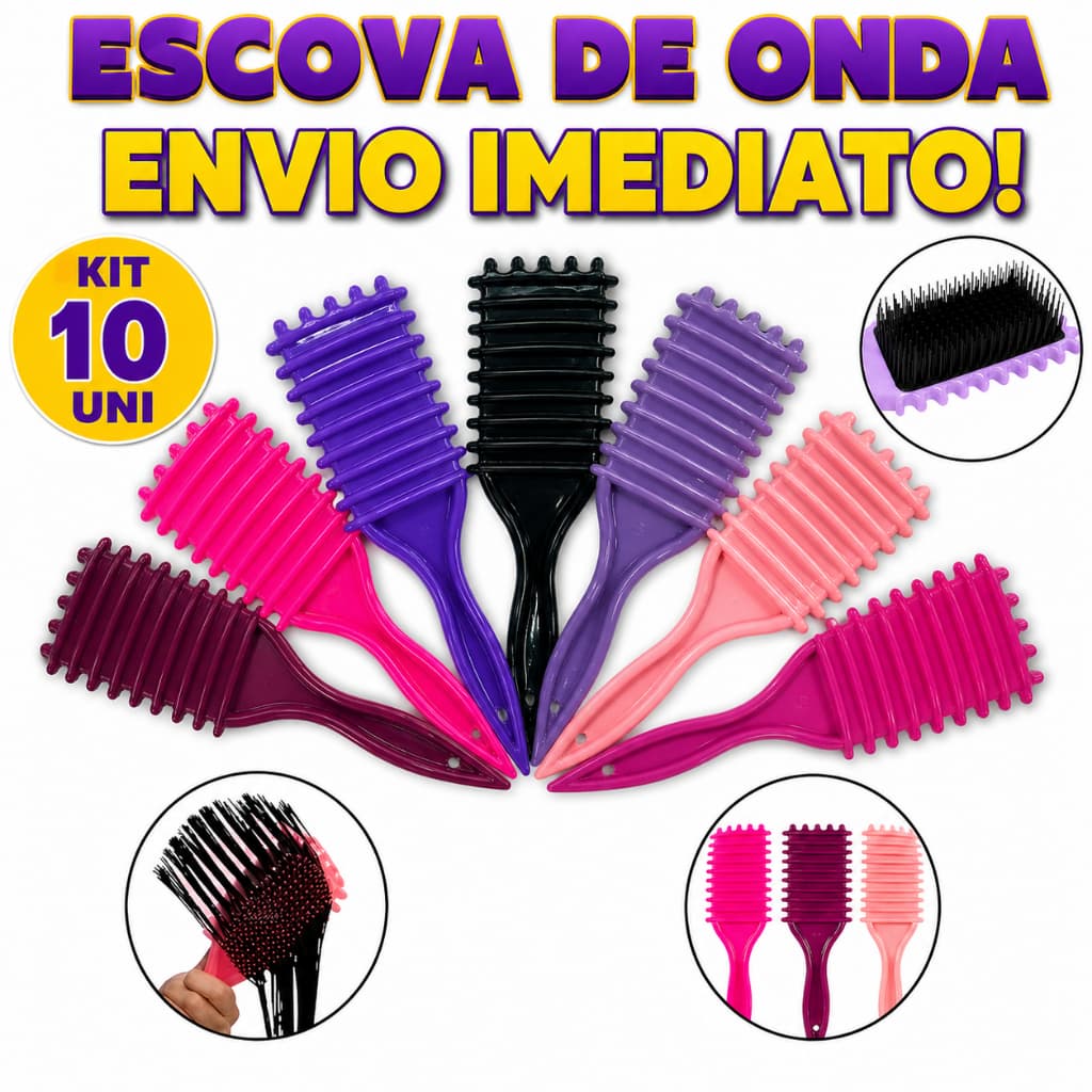 Kit 10 Atacado Escova Fitagem Definidora Finalizadora Escova De Ondulação Com Cerdas - Para Cabelos Cacheados - Unissex