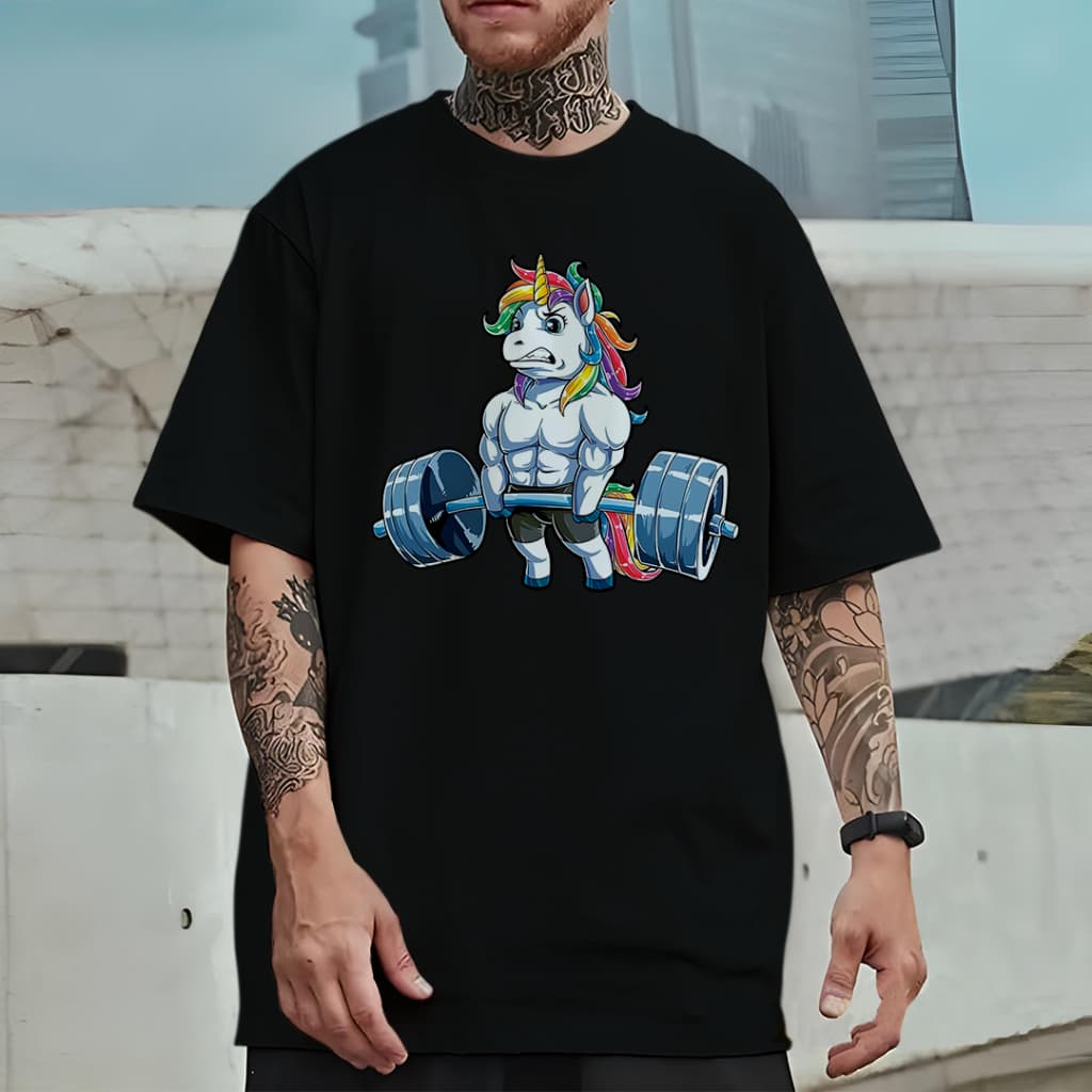 Camiseta Oversized Unissex Plus Size com Estampa Modelo: "Unicornio Maromba" - Lançamento 2026