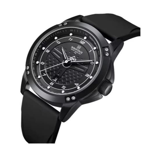 Relógio Naviforce Masculino Esportivo Pulseira Borracha Azul Prateado