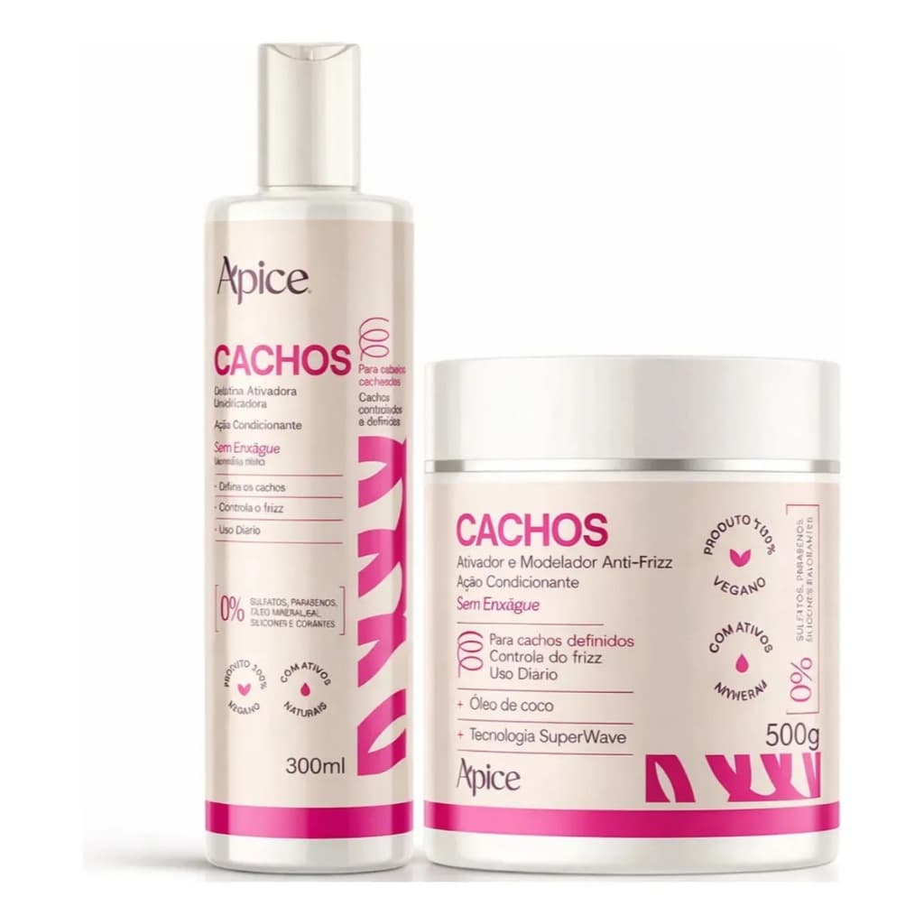 Kit Apice Finalizadores de Cachos com Ativador 500g + Gelatina 300ml Apse