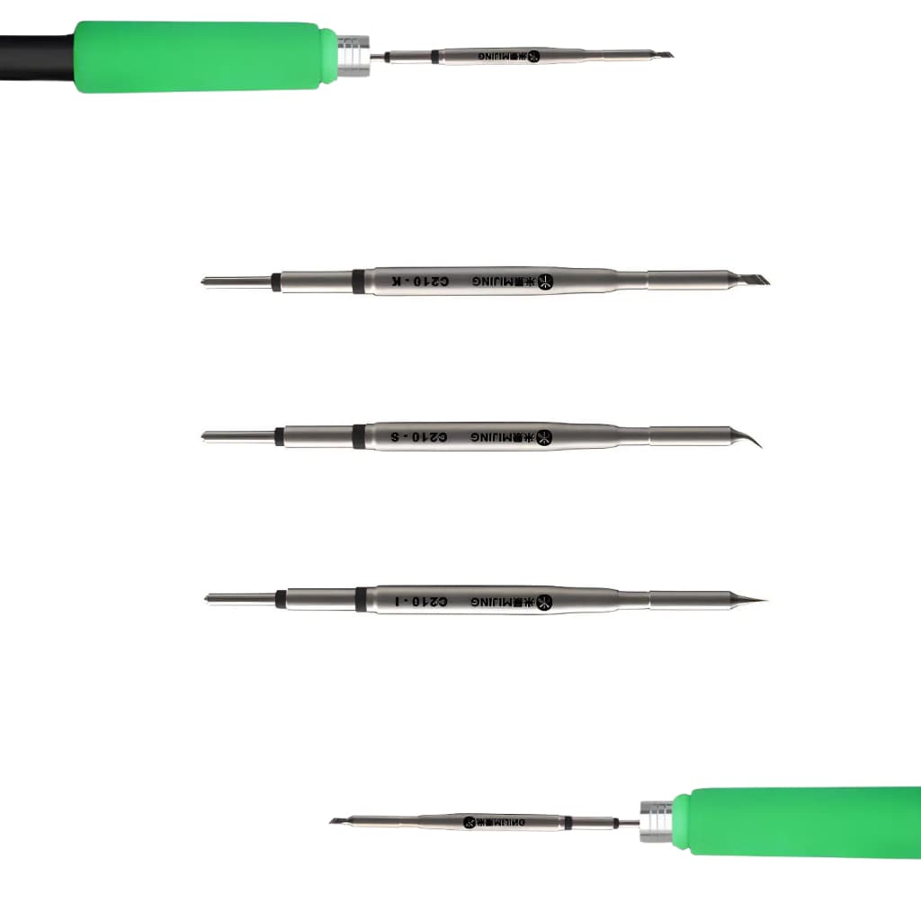 Kit 3 Ponta Ferro De Solda C210 Jbc Sugon Mijing Alta Precisão Curva Reta e Faca Profissional