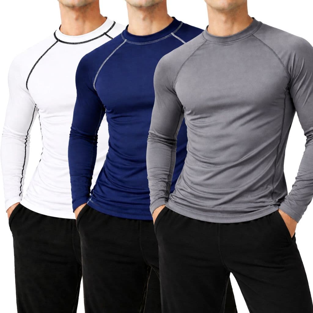 Kit 3 Camisetas Compressão  UV \Masculina Manga Longa Térmica Frio Treino Esportiva\Secagem Rápida