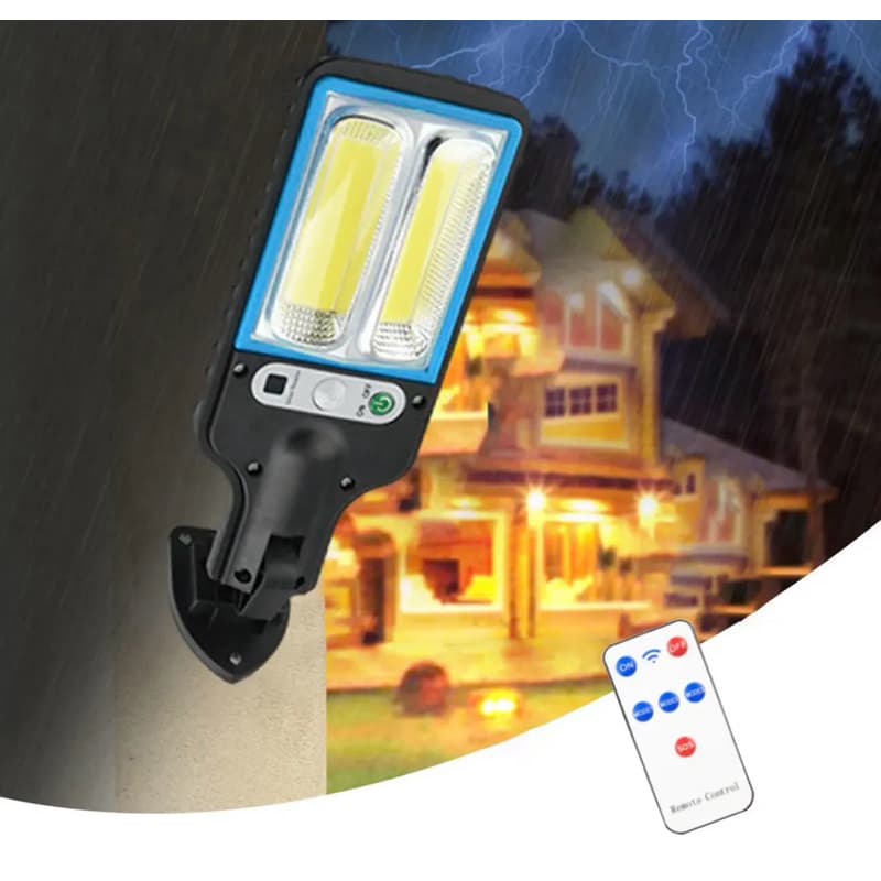Kit 4 Luminária Led Solar Poste Rua Parede Sensor 40w Controle