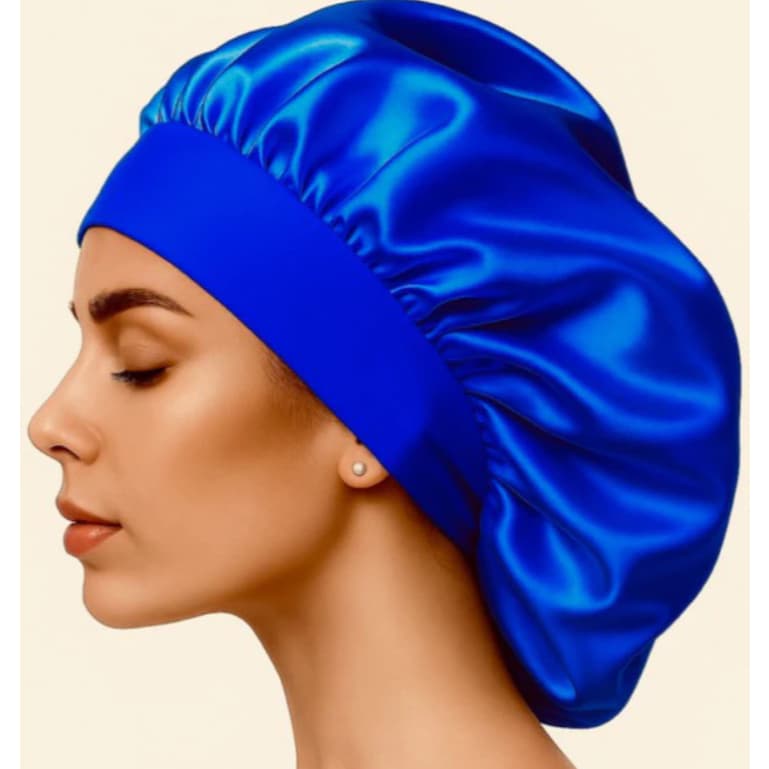 Touca de Cetim Dupla Face Grande Com Faixa Para Cabelos Longos Volumosos Ant Frizz