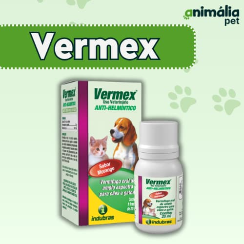 Vermífugo Vermex 20ml cão e gato filhote - Indubras