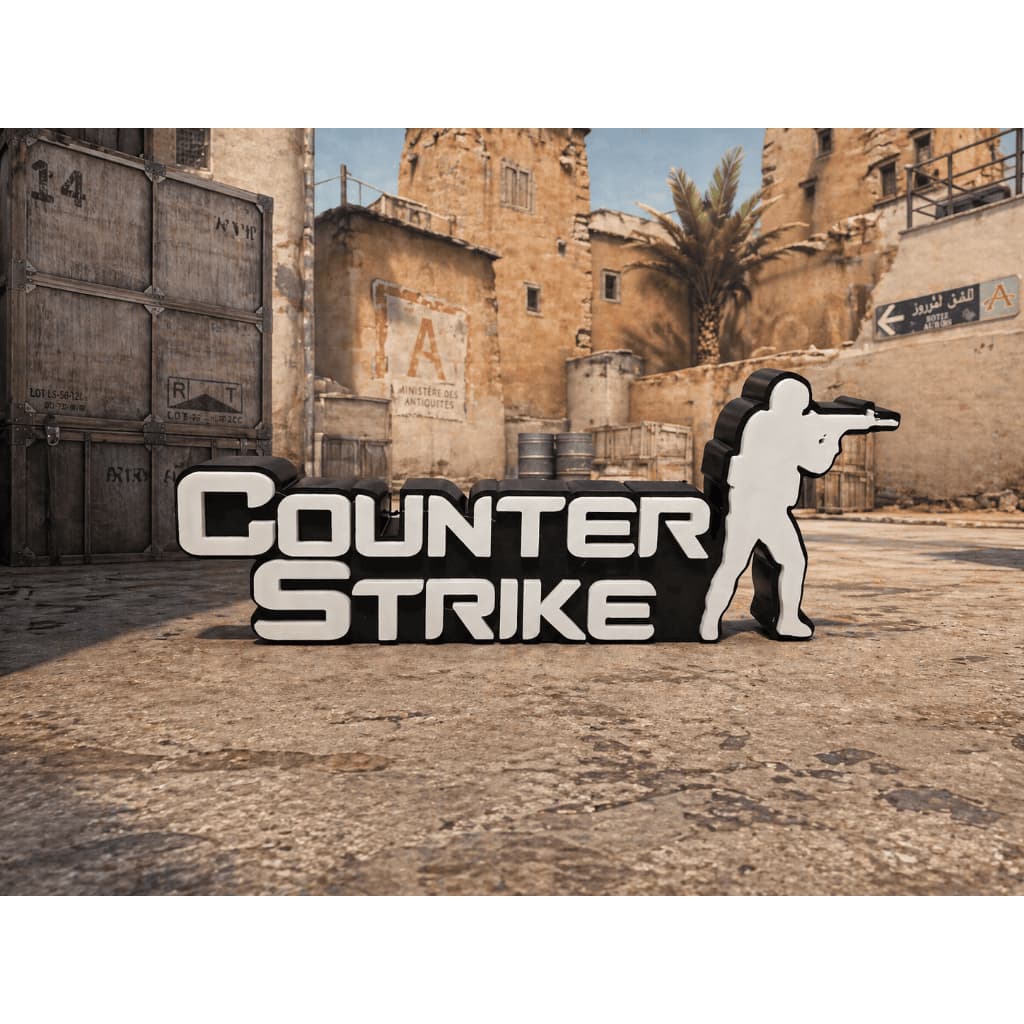 Placa Decorativa COUNTER-STRIKE com Personagem | Logo 3D Gamer CS2 CS CSGO  PC GAMER