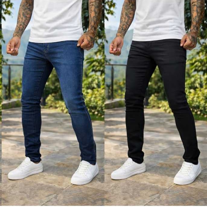 Kit 2 Calças Jeans Masculina Skinny Com Lycra Linha Gold