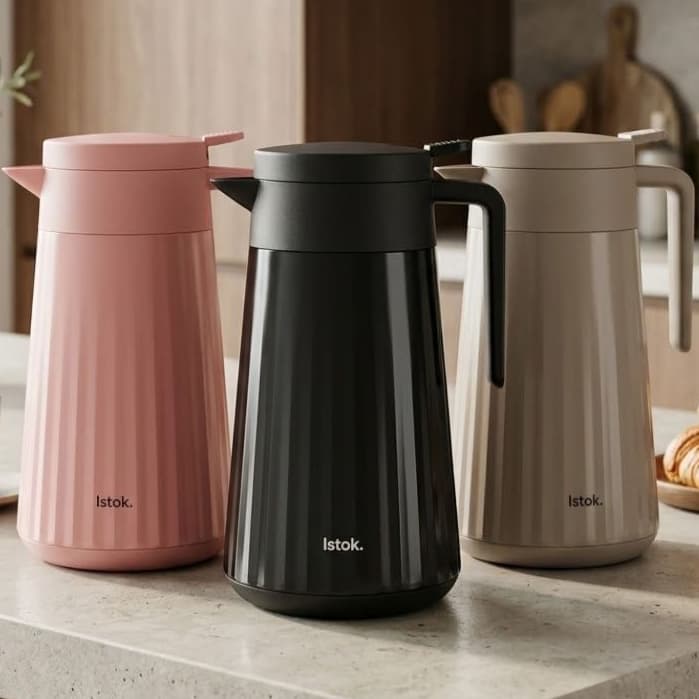 Garrafa de Café Térmica Caracas 1L Com Cabo Tampa C Gatilho Mantém Até 12 hrs para Água Café Chá