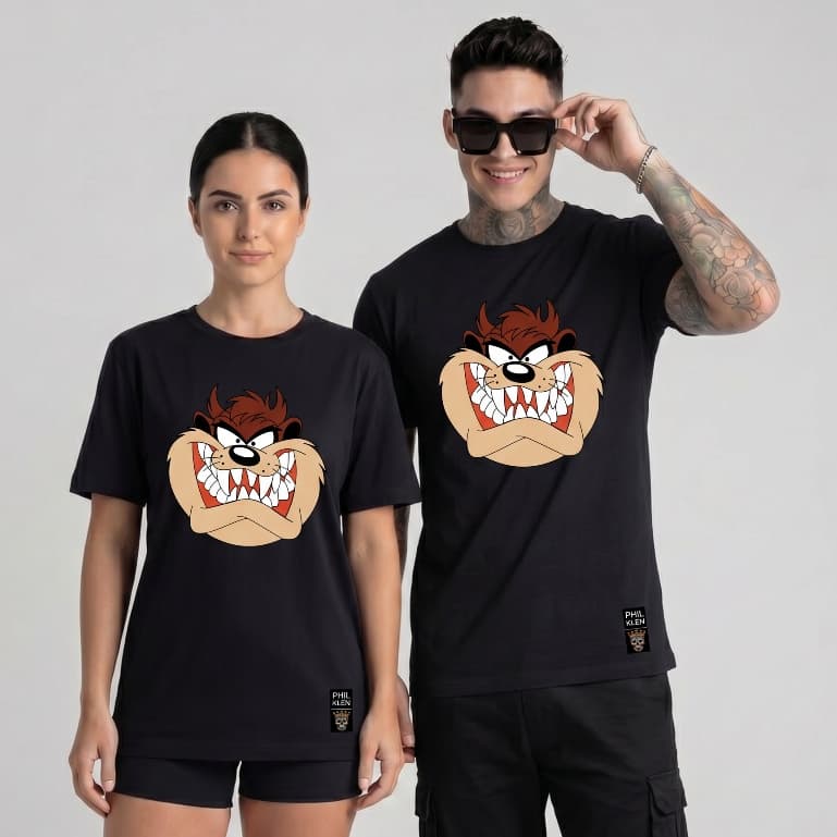Camiseta Algodão Premium Estampa Taz Raivoso Unissex Masculina e Feminina Philklen