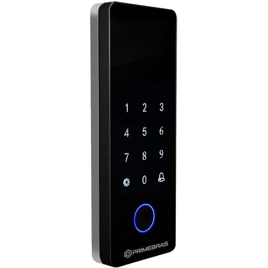 Fechadura Digital Vidro Primebras PV4003BLE Bluetooth App Biometria Senha TAG 4 em 1