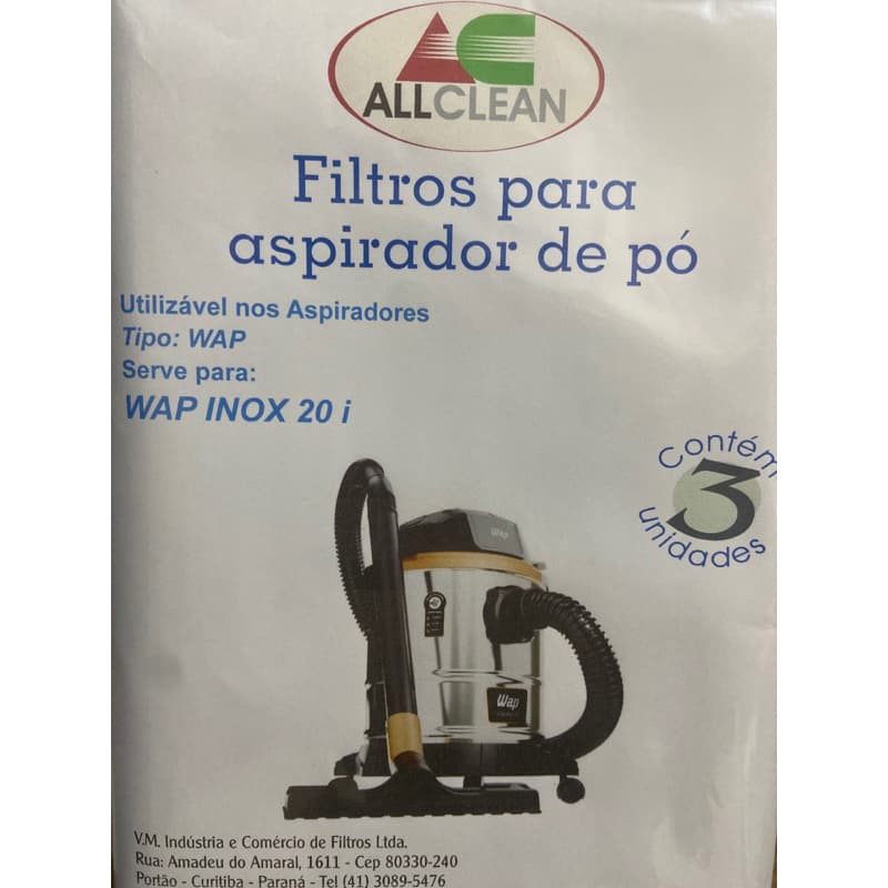 Saco Filtro para aspirador de pó WAP INOX 20 i