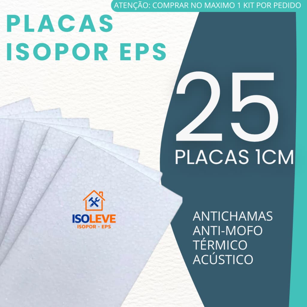 PLACAS DE  ISOPOR EPS PARA FORROS TETO E PAREDE 25 UNIDADES ANTICHAMAS