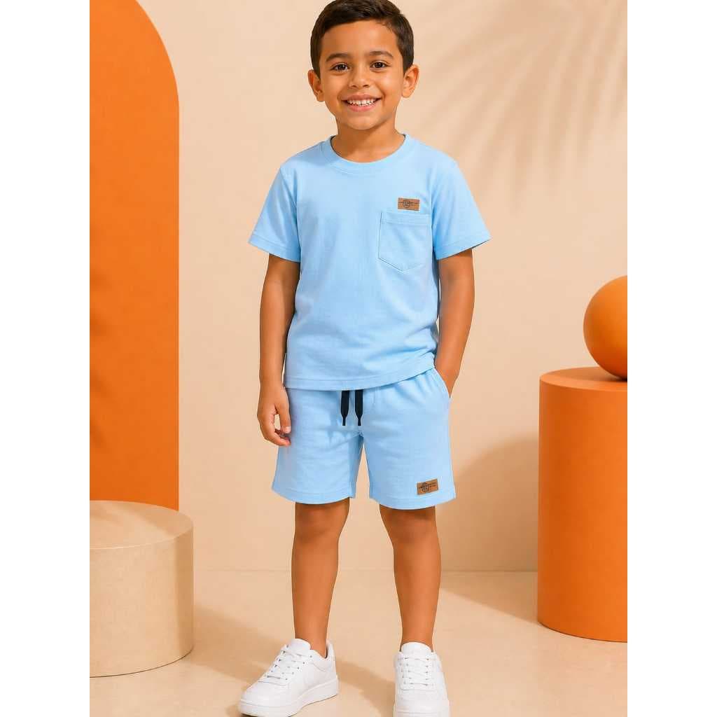 Conjunto Infantil Mauricinho, Camiseta e Shorts n. 1, 2, 4, 6, e 8.