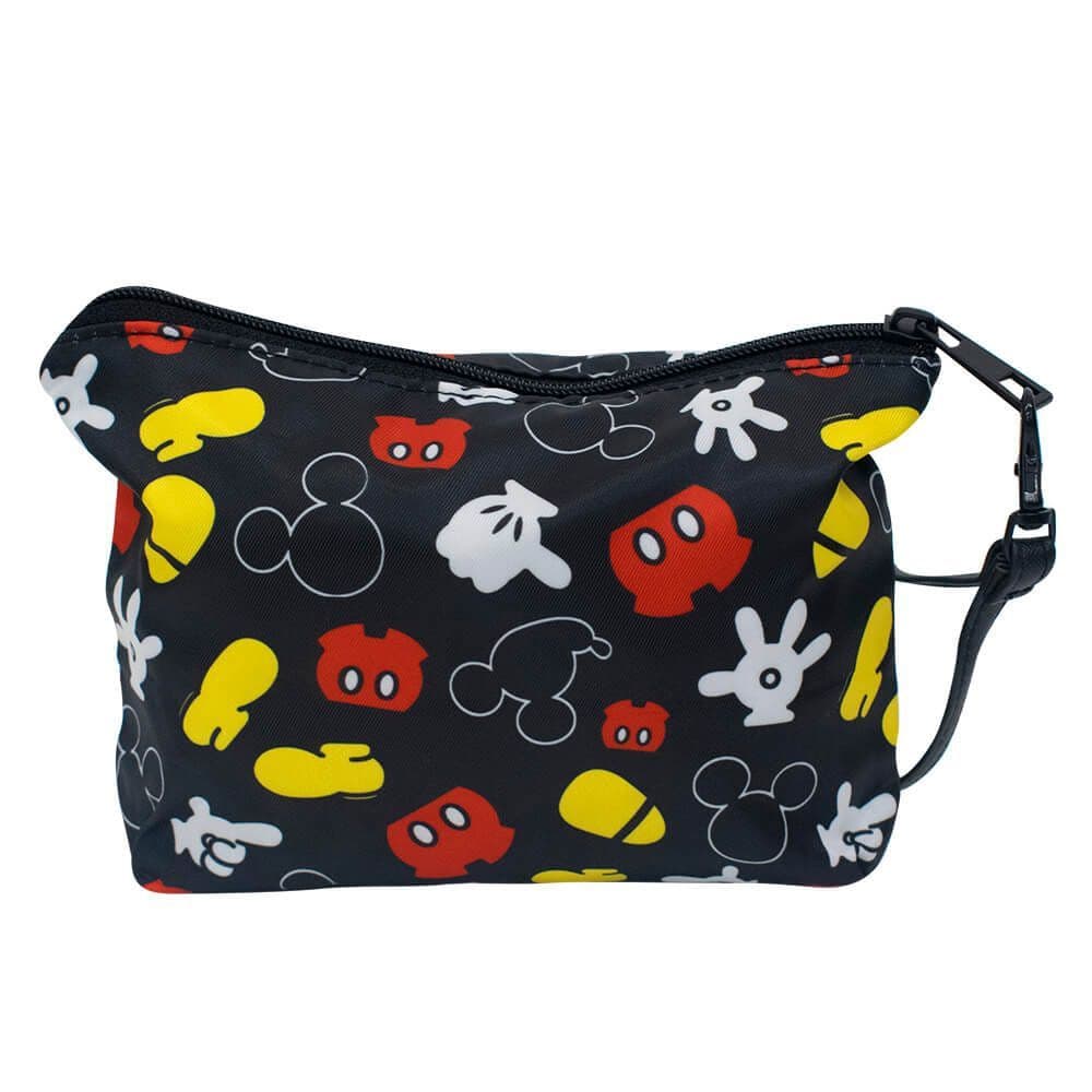 Necessaire Feminina Preta com Partes do Corpo do Mickey - Produto Original Disney