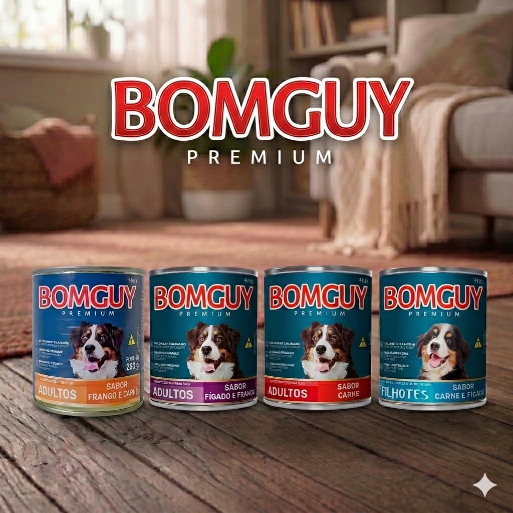 Kit 6 Latas De Patê Bomguy Premium ração úmida 280g