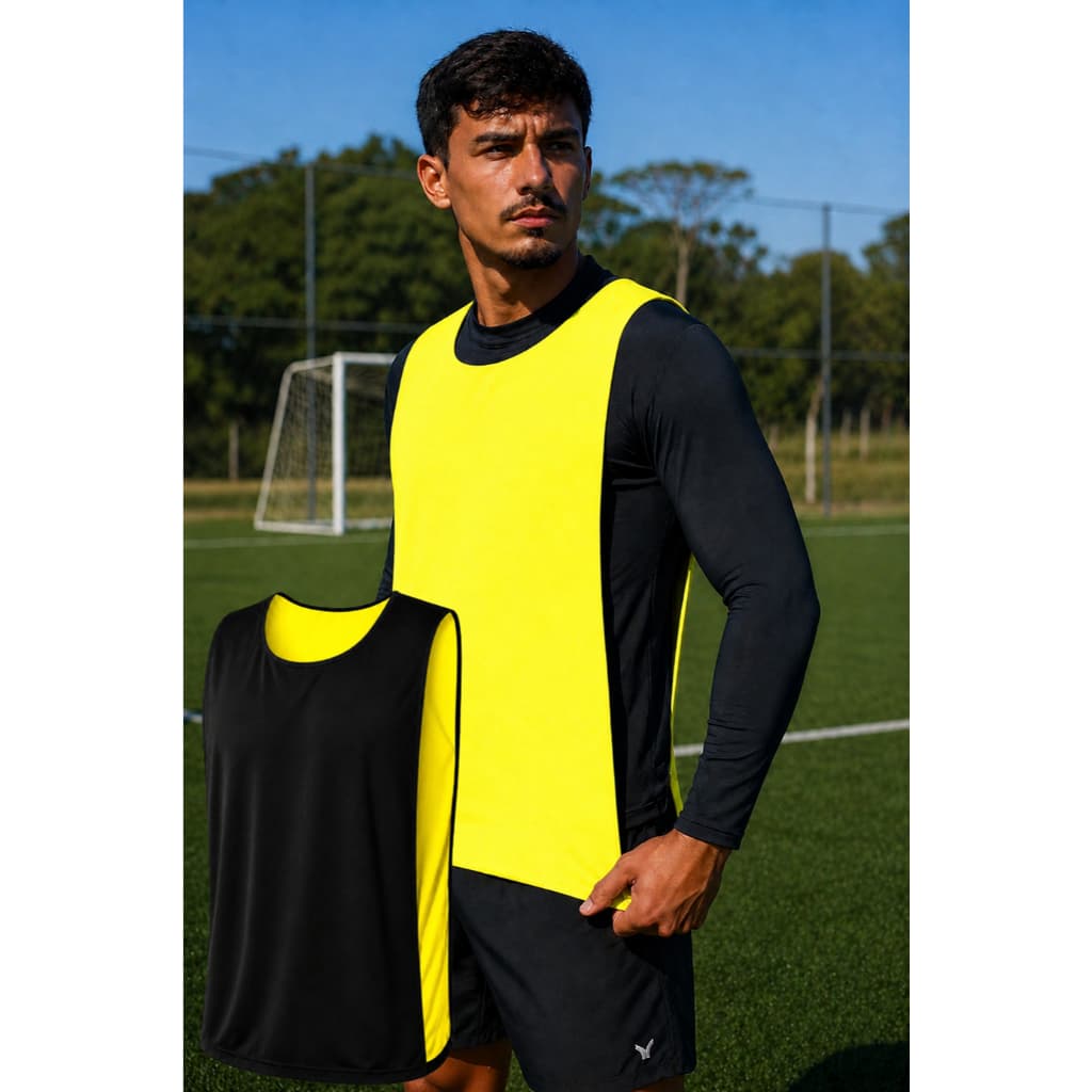Kit 5 Colete de Futebol Dupla Face Tecido Premium para Treinos e Jogos