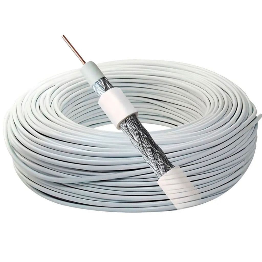 Cabo Coaxial RG6 Branco 60% Bobina 100 Metros Cabletech ( 1 Unidade )