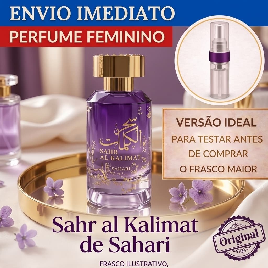 Perfume árabe feminino Sahr al Kalimat Sahari FLORAL BRANCO ELEGANTE DOCE NA MEDIDA CONFORTÁVEL