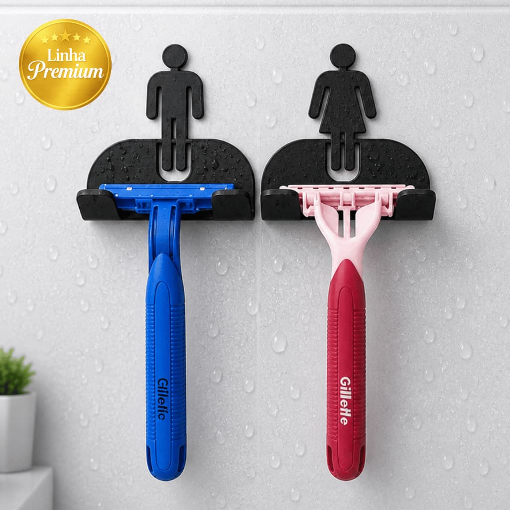 Suporte Para Aparelho de Barbear Gillette Prestobarba 3M Sem Furo Masculino e Feminino