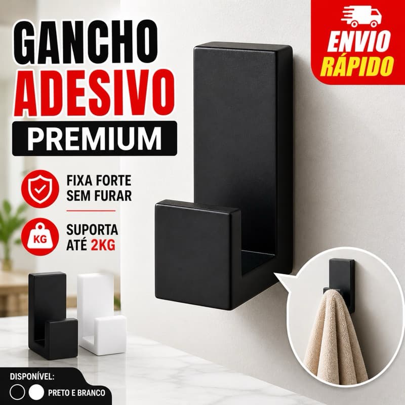 Ganchos Adesivos para Parede Toalha Bolsa Ultra Forte NÃO CAI Sem Furo Parede