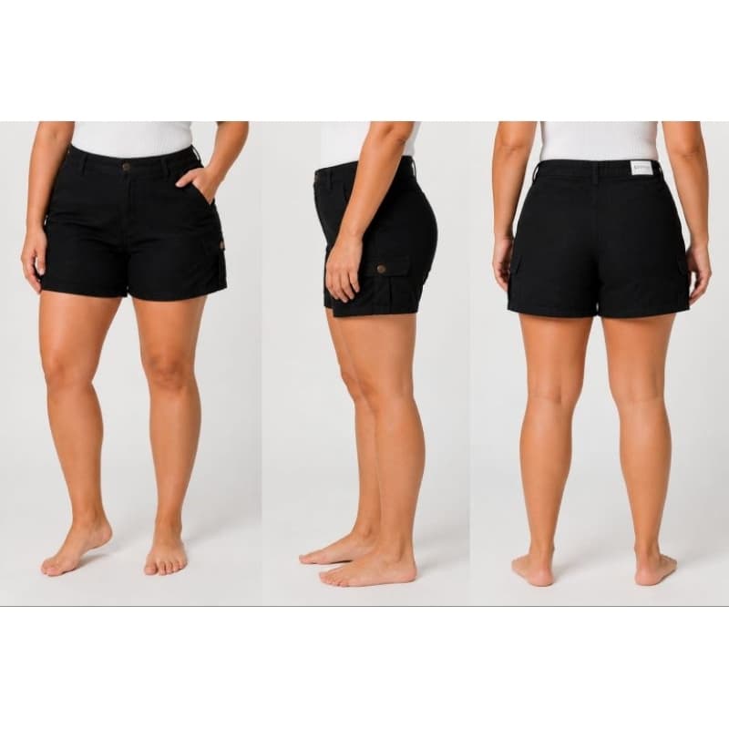 Short Jeans Feminino Preto 2 Stylo Tamanho 46 100% Algodão Seminovo
