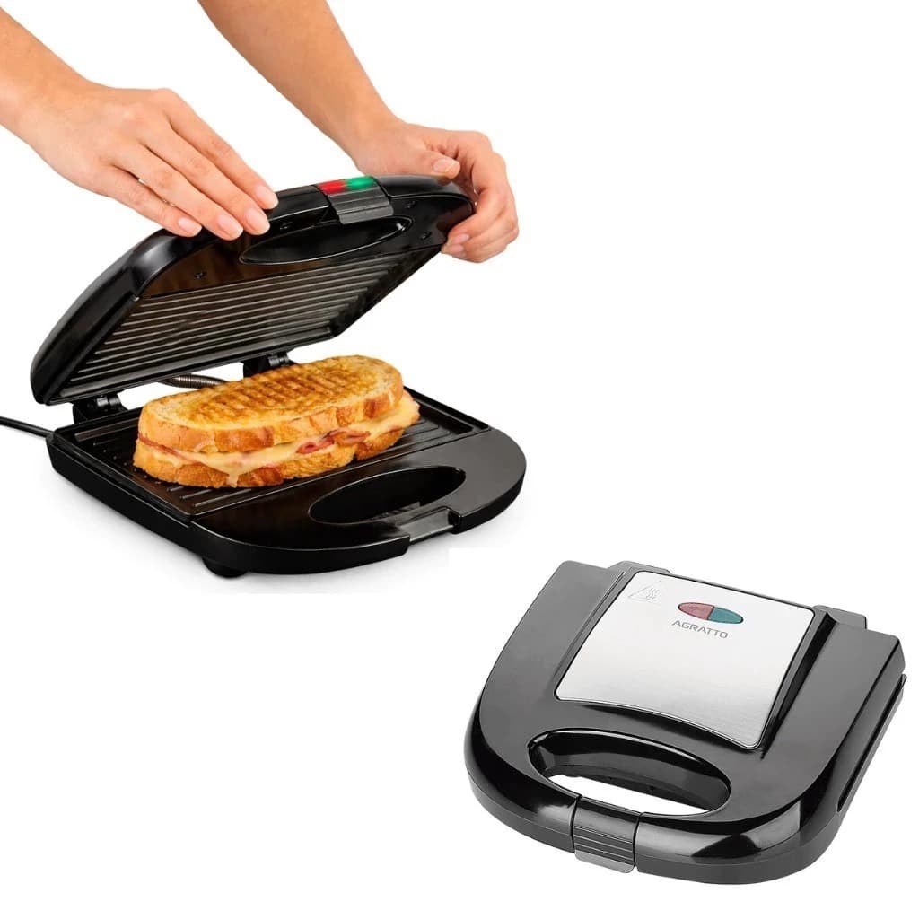 Sanduicheira Grill Misteira Elétrica Inox Agratto 750W 127V