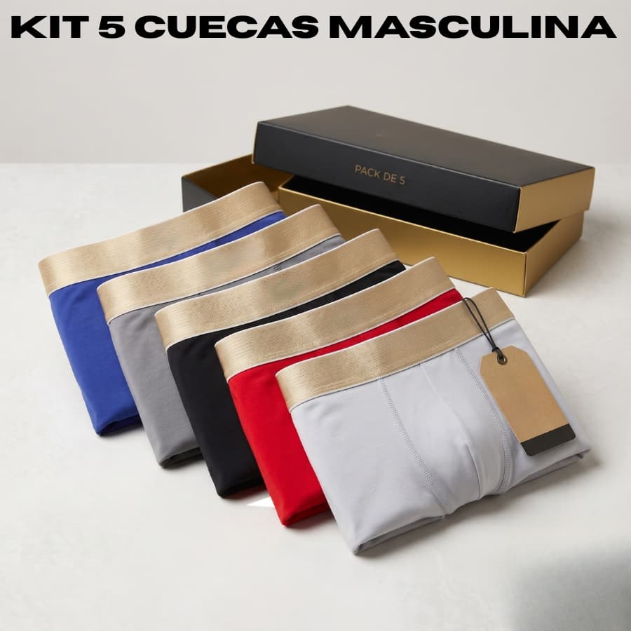 Kit Com 5 Cuecas Boxers Adulto com Forro em Algodão Macia Confortavel De MicroFibra ENVIO IMEDIATO!!