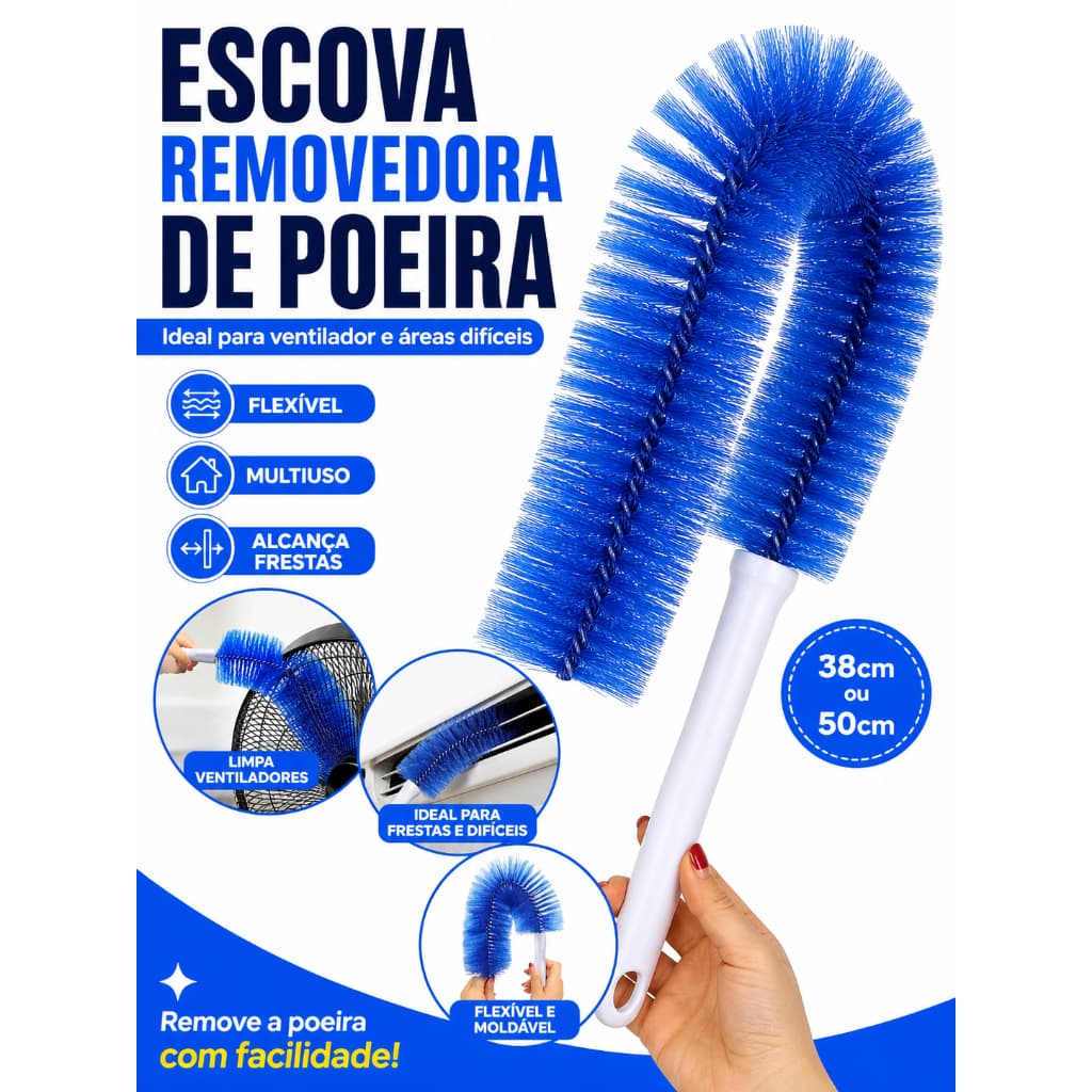 Escova Limpa Ventilador Flexível De Microfibra Limpeza Prática Sem Desmontar Removedor De Poeira Espanador
