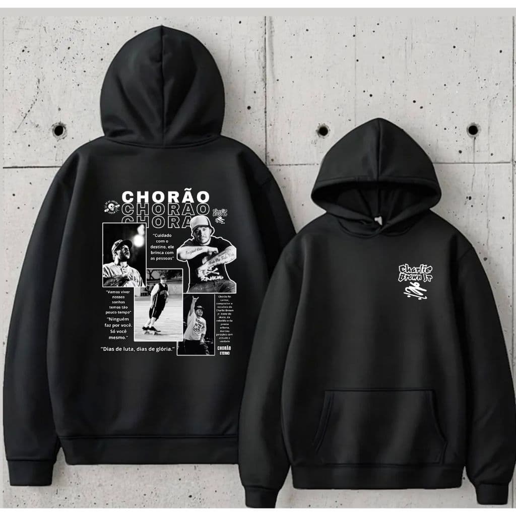 Blusa de Moletom Charlie Brown Jr Chorão Estampado Promoção Inverno