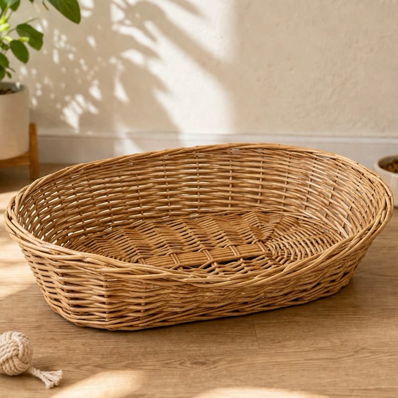 Cama de Gato e Cachorro 51x35x14 Pet Vime Natural Envernizado