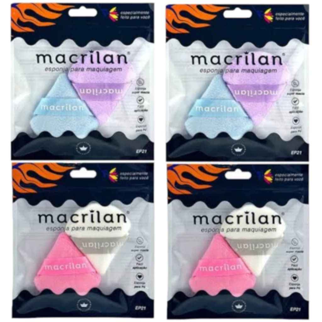 Macrilan - Dupla De Esponja Triangular EP21 - Kit C/02