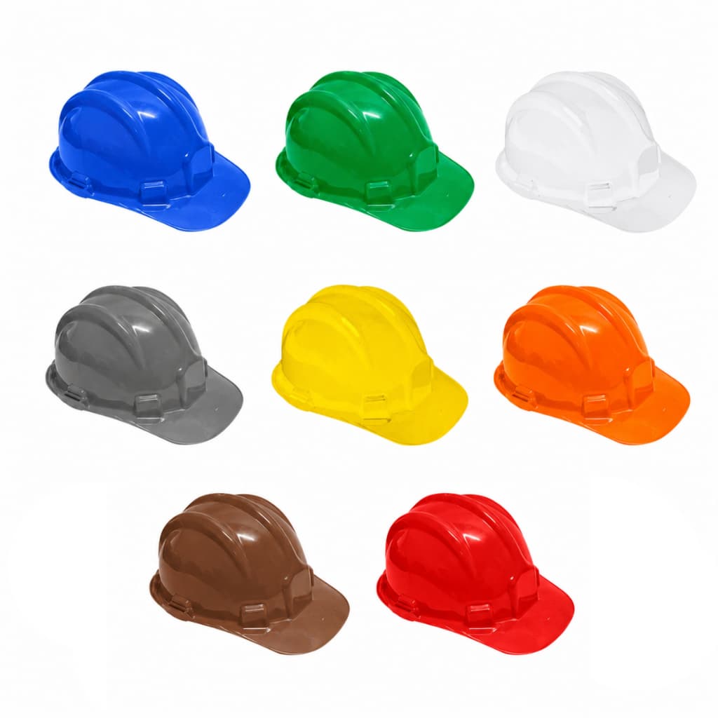 Capacete de Segurança Com Carneira Aba Frontal Obra Proteção Trabalho EPI Profissional Plastcor