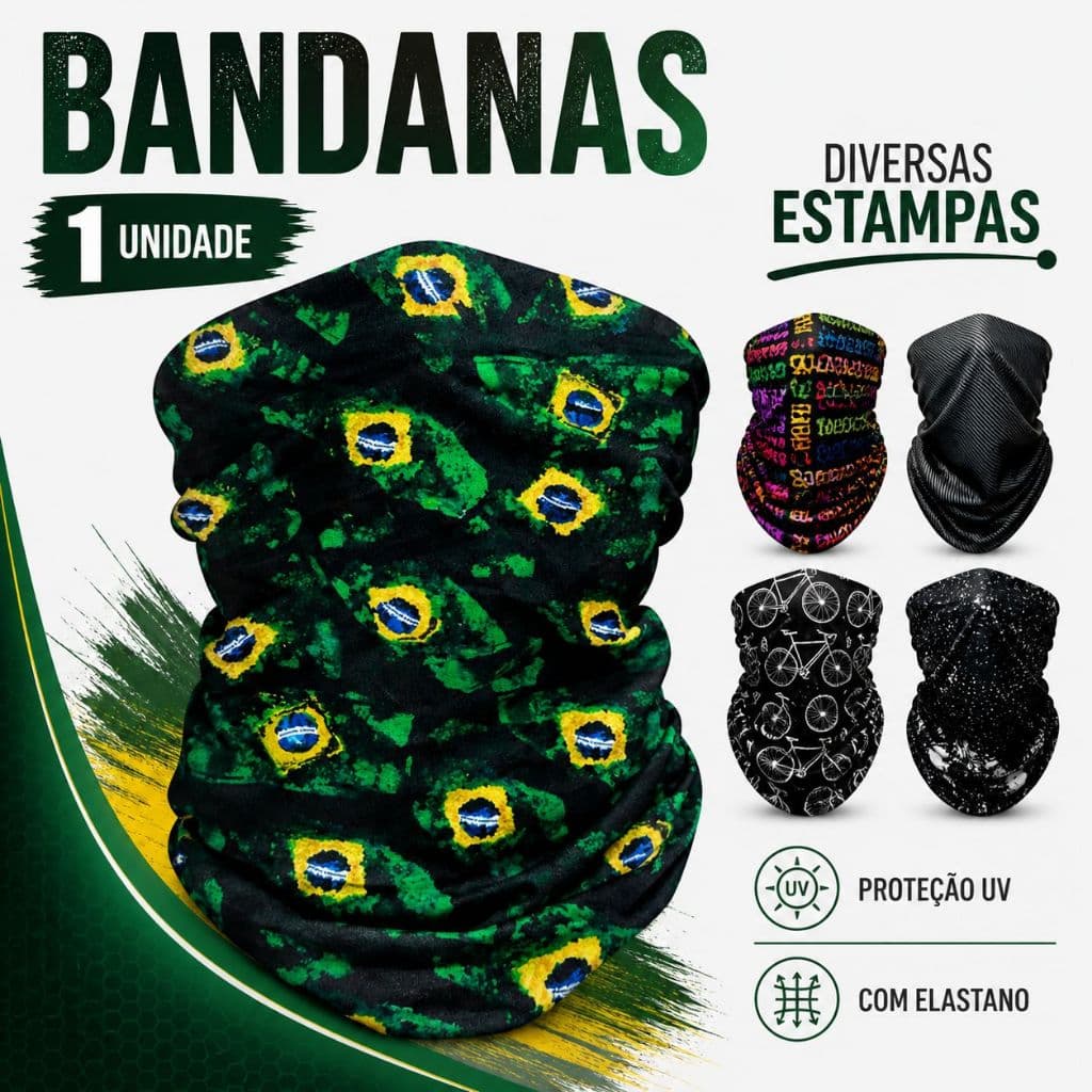 Bandana Tubular Ciclismo Corrida Balaclava Proteção Uv+