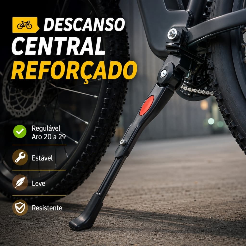 Pezinho Tripé Bike Descanso Central Regulagem Reforçado