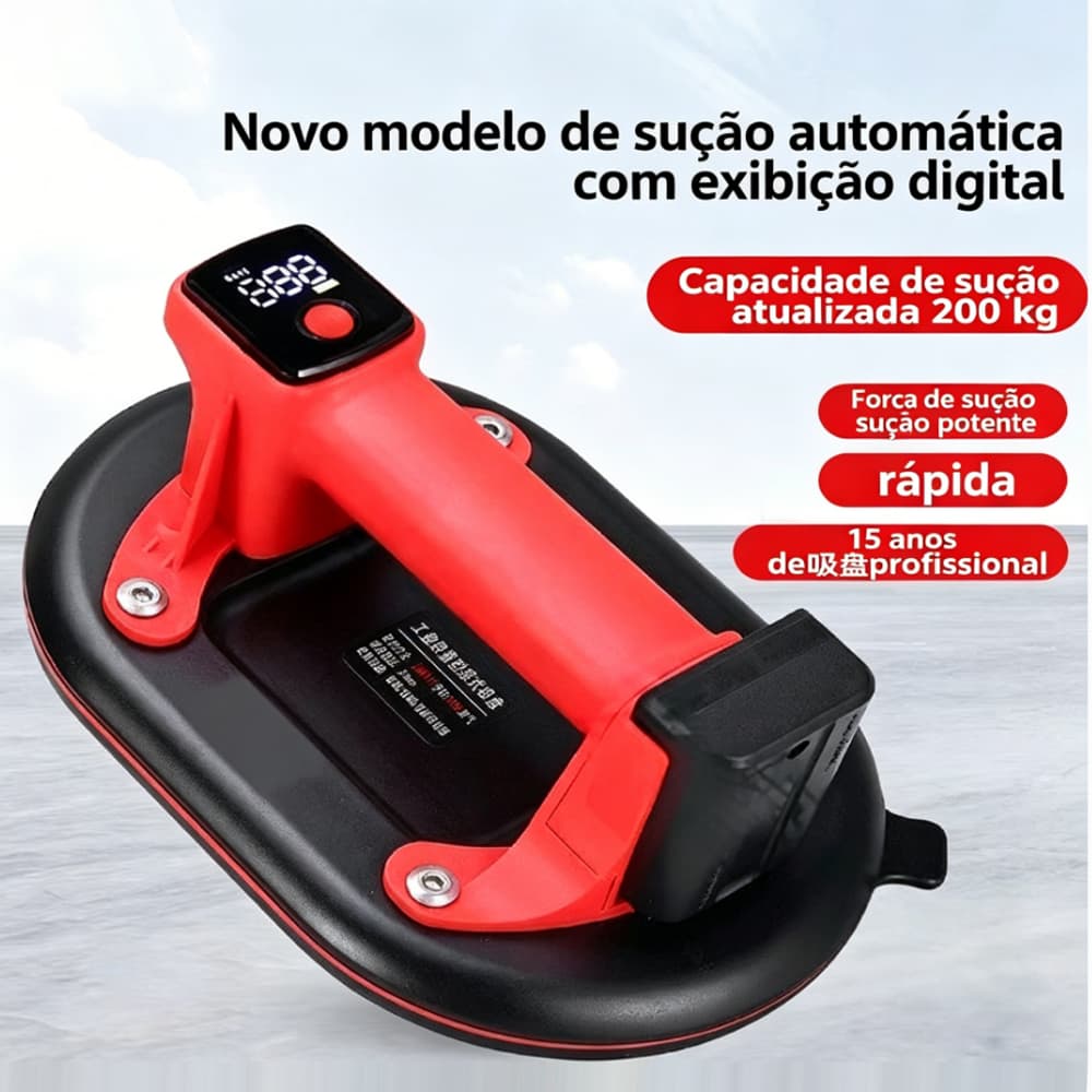 Tcp Kit Ventosa Automática 260kg Digital Com 2 Baterias Sucção Forte Pronta Entrega