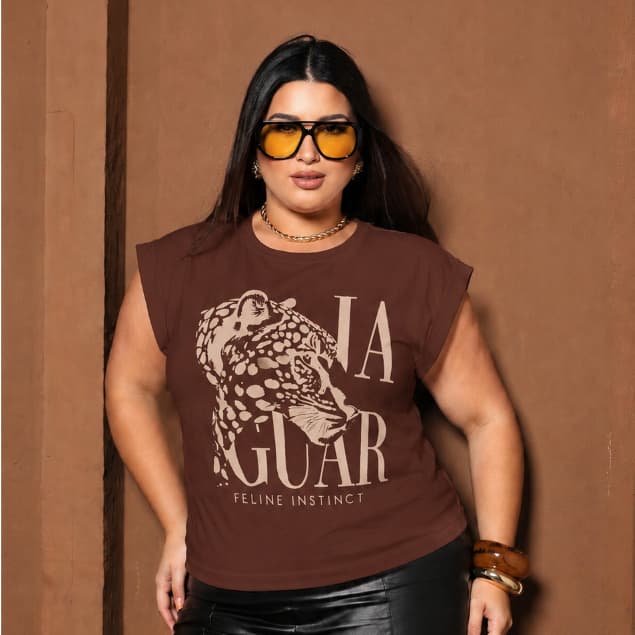 Blusa Plus Size Feminina Casual Solta Confortável Dia a Dia Estilo Blogueira Camiseta Premium Gringa