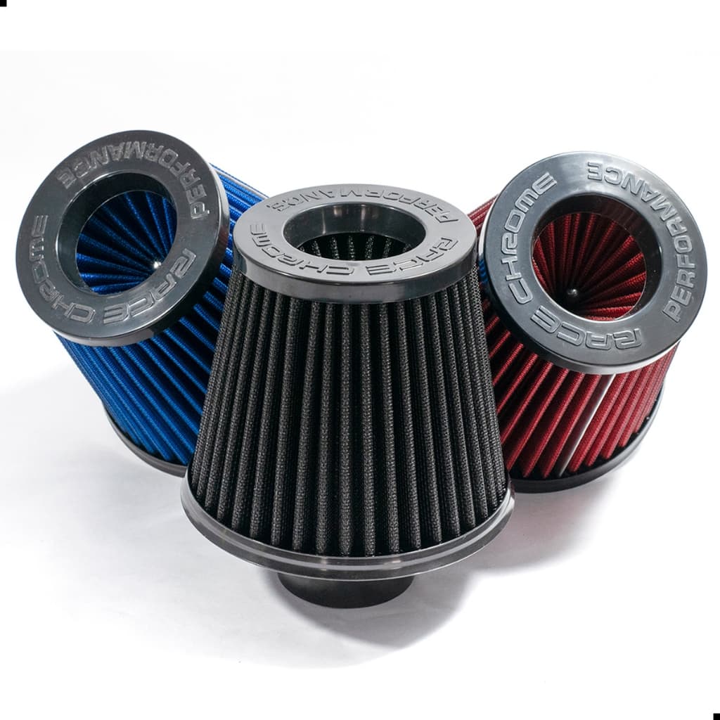 Filtro De Ar Racing Universal Cor Preta Black Race RC040 Duplo Fluxo Lavável Alto Desempenho