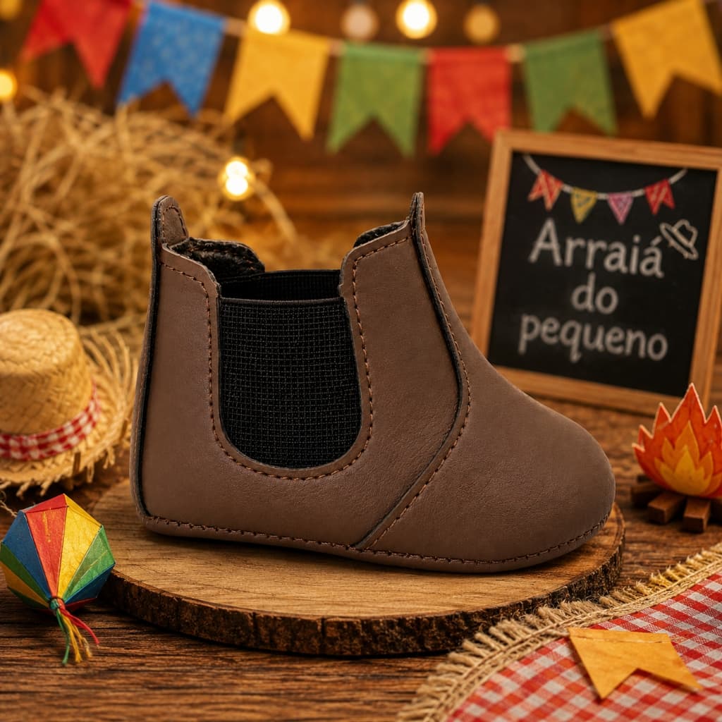 Bota Infantil Menino Jequinha Country Casual Bebê Recém Nascido Botinha Festa Junina Leve Macia
